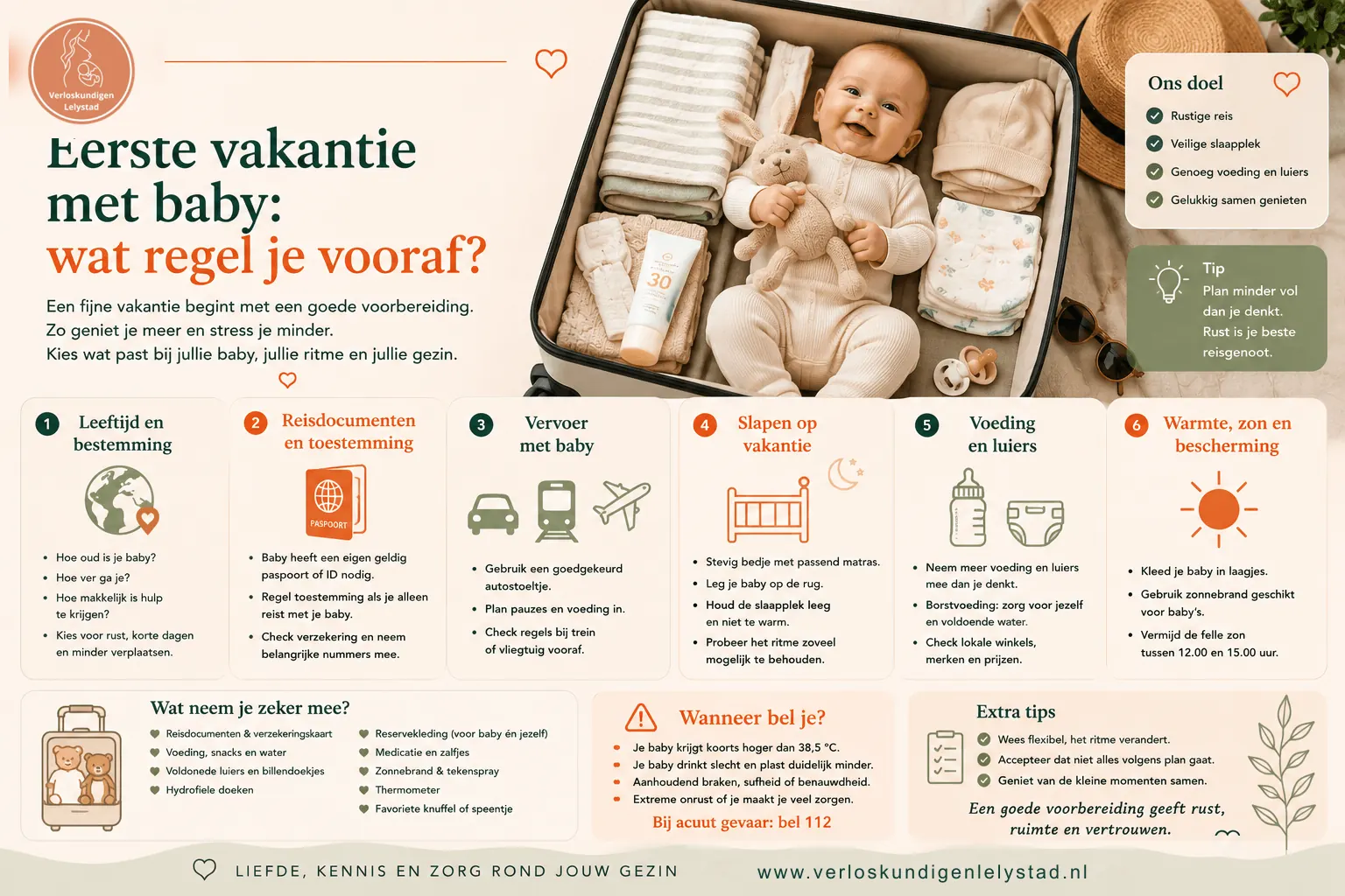 Eerste vakantie met baby: wat regel je vooraf?