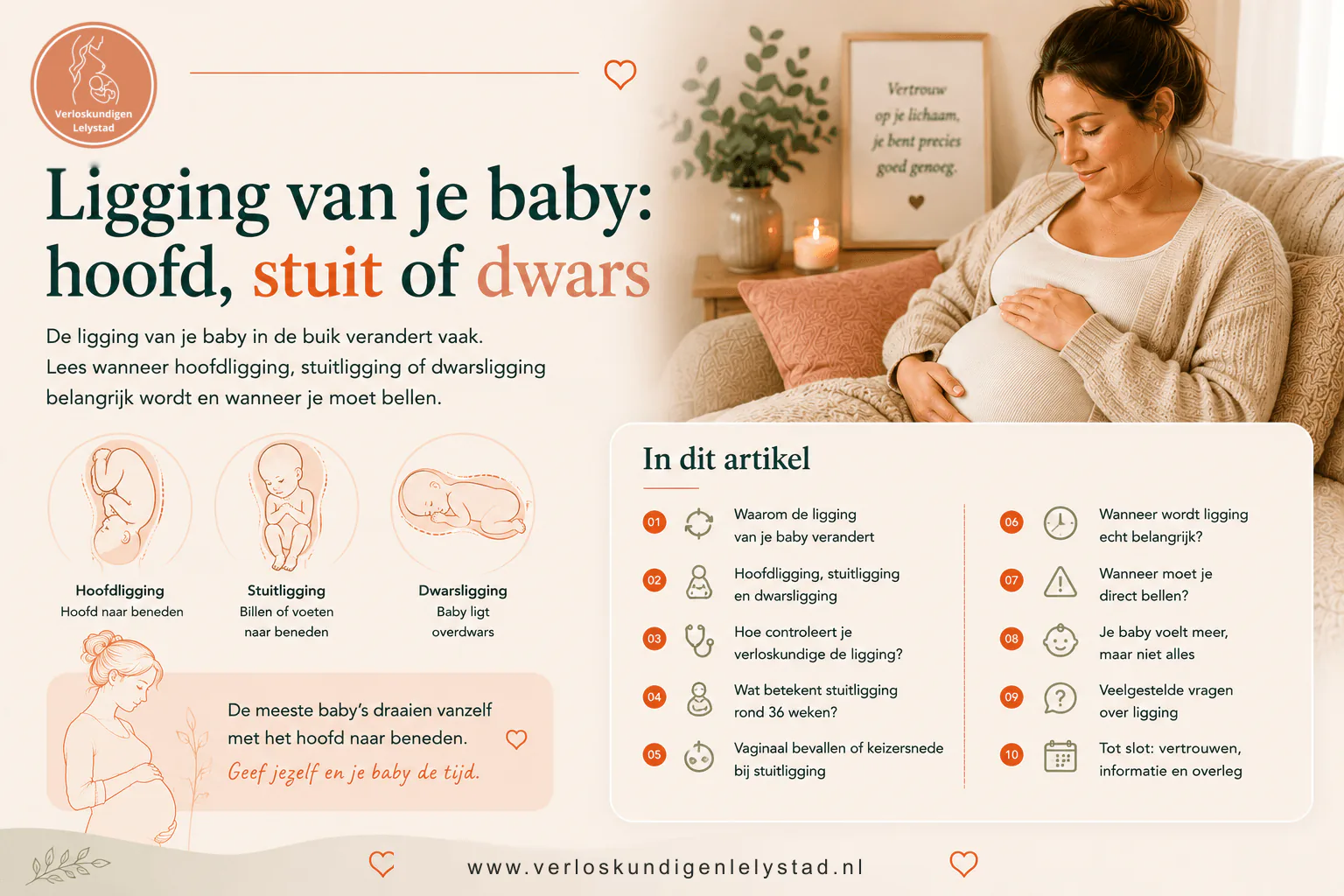 Ligging van je baby: hoofd, stuit of dwars