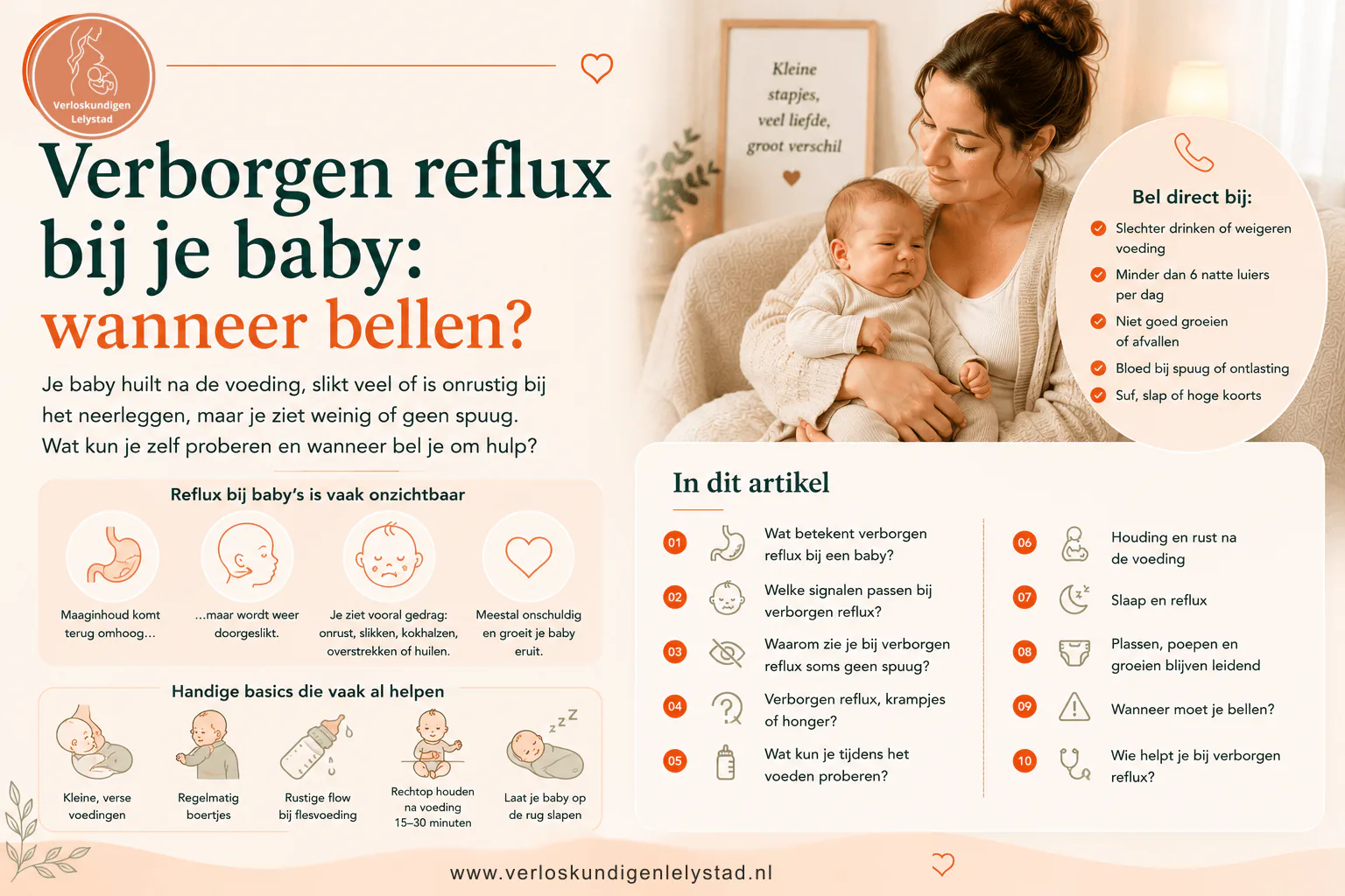 Verborgen reflux bij je baby: wanneer bellen?